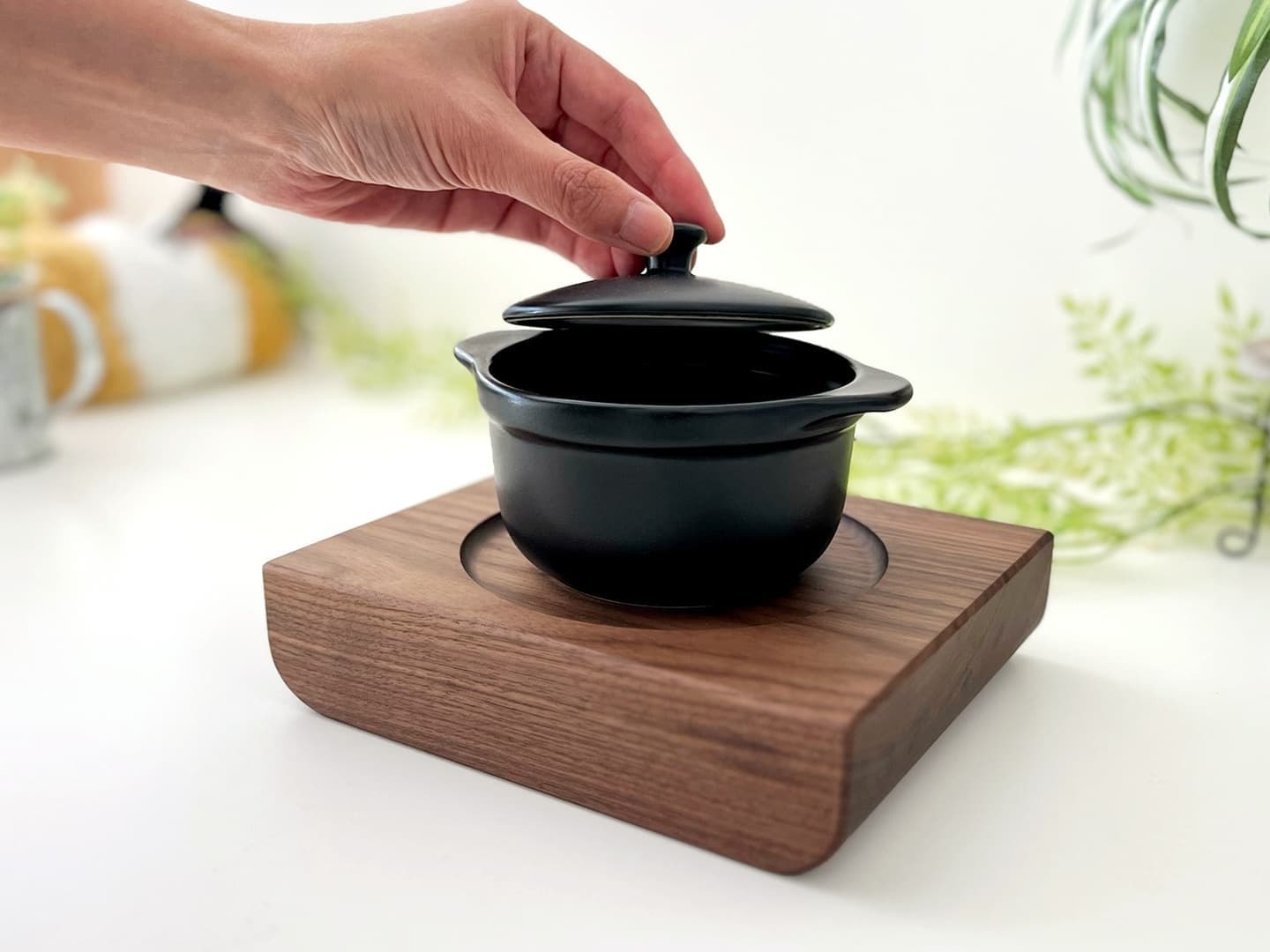 ねこちゃん、犬ちゃんの木製おしゃれ餌入れ