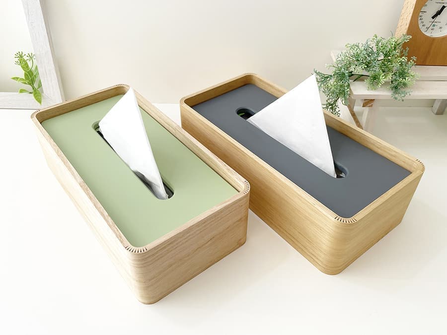 ティッシュケース 木 シンプル おしゃれ ピスタチオグリーン シエラブルー くすみカラー パステルカラー インテリア