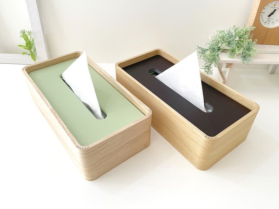 ティッシュケース 木 シンプル おしゃれ ピスタチオグリーン シエラブルー くすみカラー パステルカラー インテリア