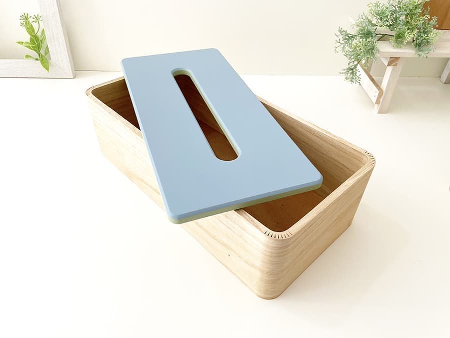 ティッシュケース 木 シンプル おしゃれ ピスタチオグリーン シエラブルー くすみカラー パステルカラー インテリア