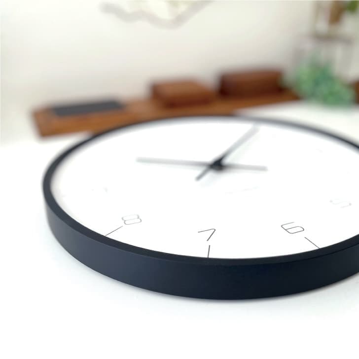時計 掛け時計 壁掛け時計 木の時計 木製 ガラスなし 静音 静か 曲げわっぱ 安心 安全 防災 地震対策 ブラック 黒 カラー シンプル インテリア 雑貨 サイズ 国産 岐阜県 郡上八幡