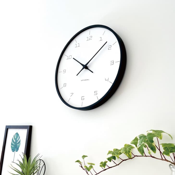 時計 掛け時計 壁掛け時計 木の時計 木製 ガラスなし 静音 静か 曲げわっぱ 安心 安全 防災 地震対策 ブラック 黒 カラー シンプル インテリア 雑貨 サイズ 国産 岐阜県 郡上八幡