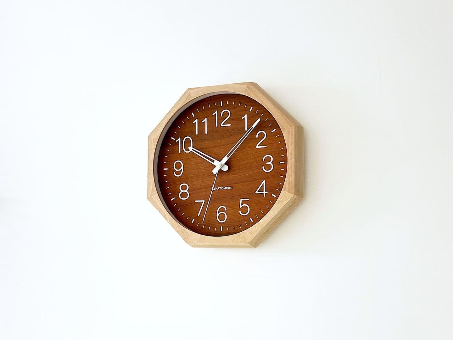 時計 掛け時計 壁掛け時計 clock クロック 木の時計 静か 静音 インテリア プレゼント 贈り物 縁起物 新生活 模様替え 八角形 有名な郡上八幡で観光体験のカトモクのお店を運営する加藤木工が作る日本製セイコー電波壁掛け時計